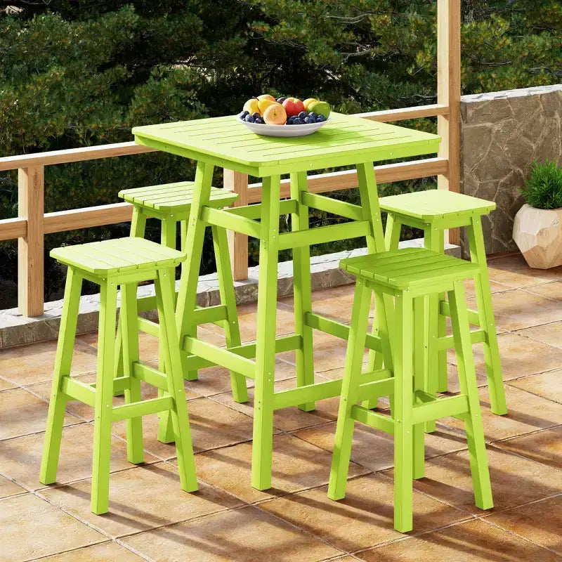 Set da pranzo da bar per esterni WestinTrends Malibu in HDPE per tutte le stagioni (5 pezzi)