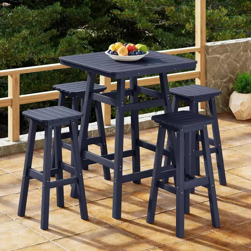 Set da pranzo da bar per esterni WestinTrends Malibu in HDPE per tutte le stagioni (5 pezzi)