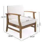 Set da conversazione GDFStudio Abena da 4 posti per esterni in legno di acacia con cuscini, Teak e Crema
