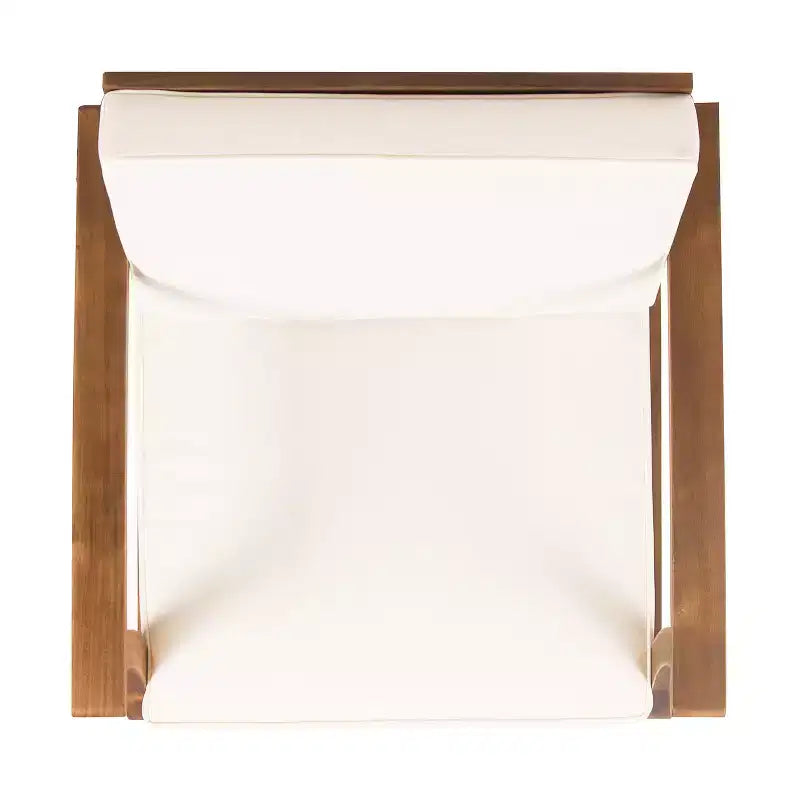 Set da conversazione GDFStudio Abena da 4 posti per esterni in legno di acacia con cuscini, Teak e Crema