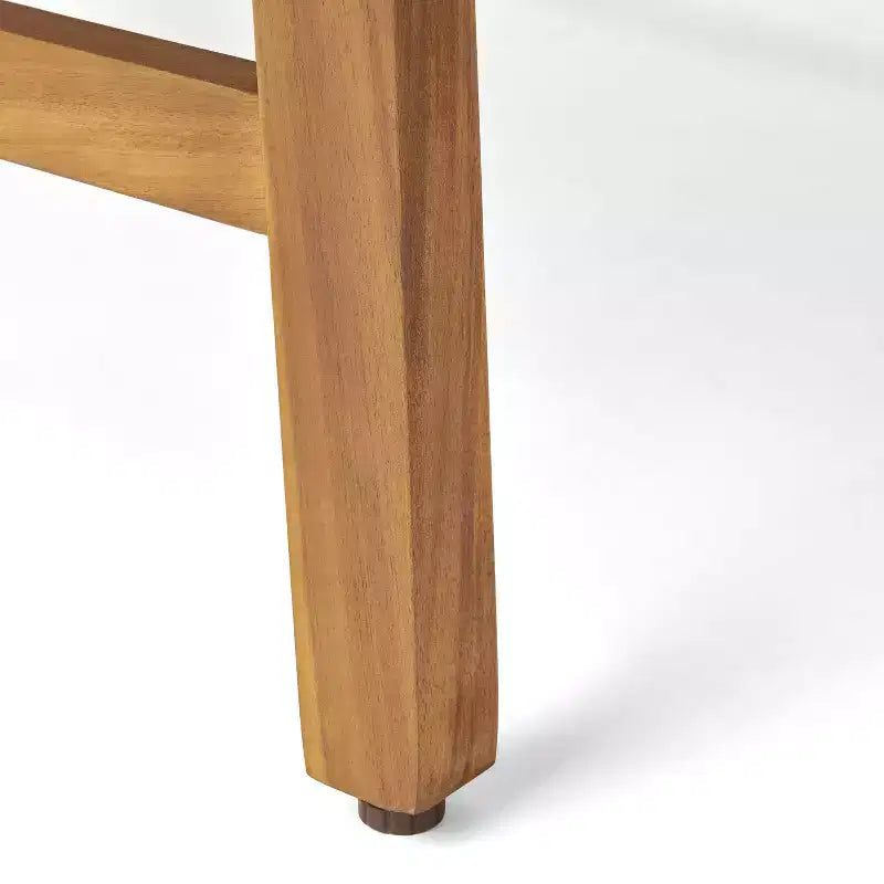 Set da conversazione GDFStudio Abena da 4 posti per esterni in legno di acacia con cuscini, Teak e Crema