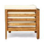 GDFStudio Cascada Set Divanetto a due posti e tavolino da esterno in legno di acacia con cuscini, Teak/Beige