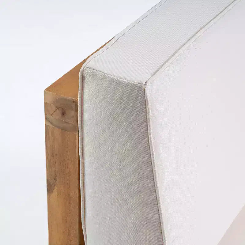 GDFStudio Cascada Set Divanetto a due posti e tavolino da esterno in legno di acacia con cuscini, Teak/Beige