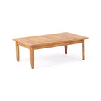 Set divanetto a due posti e tavolino da caffè per esterni GDFStudio Bianca in legno di acacia, color teak/grigio scuro con cuscini