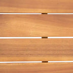 Set divanetto a due posti e tavolino da caffè per esterni GDFStudio Bianca in legno di acacia, color teak/grigio scuro con cuscini
