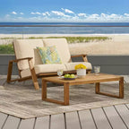 Set divanetto e tavolino da esterno in legno di acacia con cuscini Paloma di Christopher Knight Home