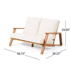 Set divanetto e tavolino da esterno in legno di acacia con cuscini Paloma di Christopher Knight Home