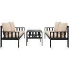 Lardner Patio Living Set - Indoor/Outdoor - PAT6749 - Dark Slate Gray/Dark Beige - Safavieh