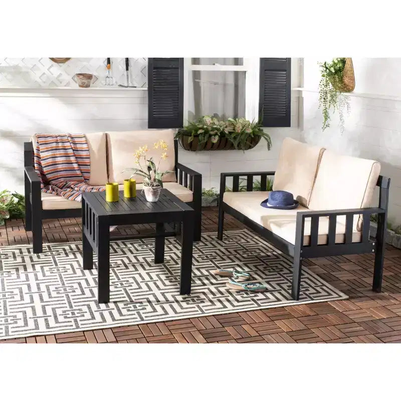 Set da giardino Lardner - Interno/Esterno - PAT6749 - Grigio ardesia scuro/Beige scuro - Safavieh