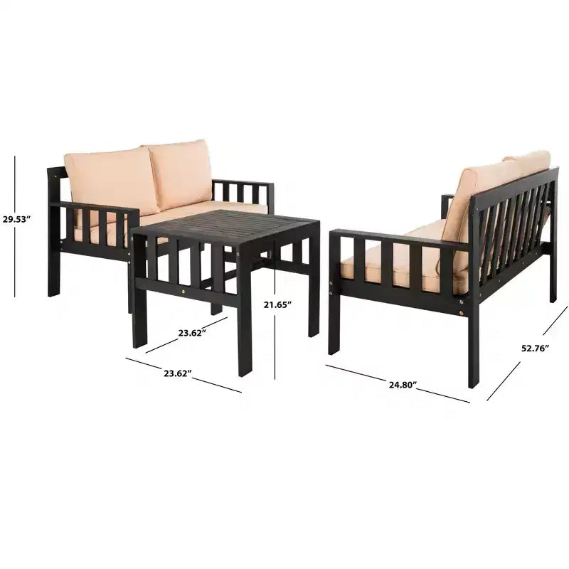 Set da giardino Lardner - Interno/Esterno - PAT6749 - Grigio ardesia scuro/Beige scuro - Safavieh