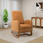 Sedia a dondolo con schienale alto, poggiapiedi estraibile e tasche laterali