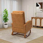 Sedia a dondolo con schienale alto, poggiapiedi estraibile e tasche laterali