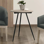 Tavolino rotondo con base in metallo