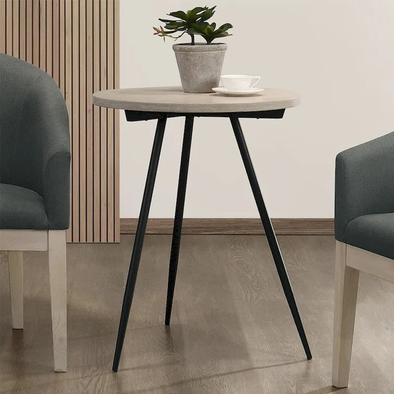 Tavolino rotondo con base in metallo