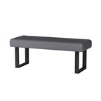 Somette Lillian Gray Upholstered Bench with Steel Legs