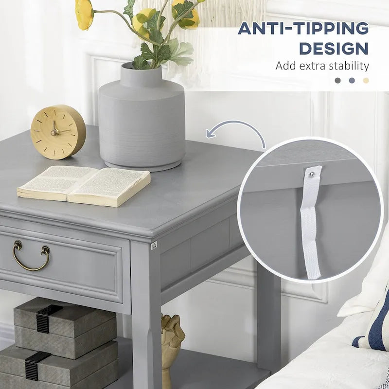 Tavolino con Cassetto e Ripiano Aperto