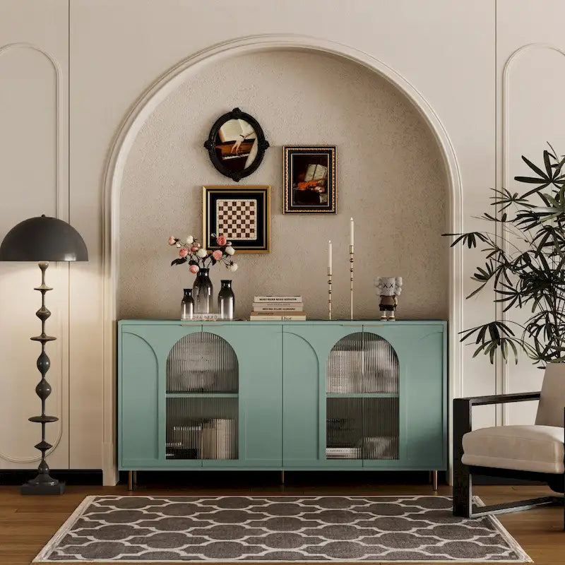Credenza con 4 ante in vetro cannettato