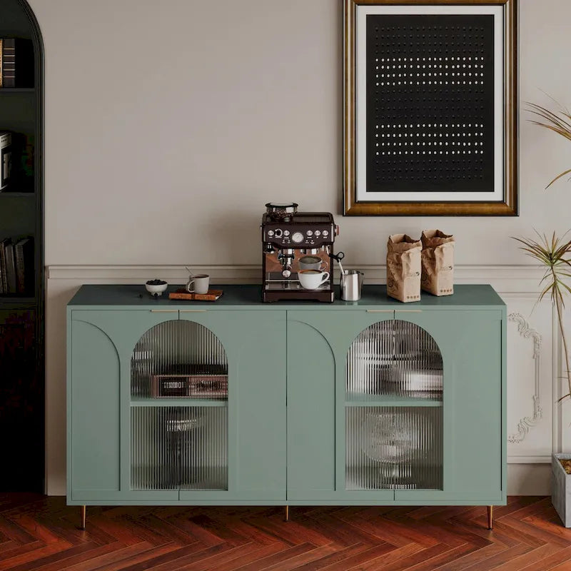 Credenza con 4 ante in vetro cannettato
