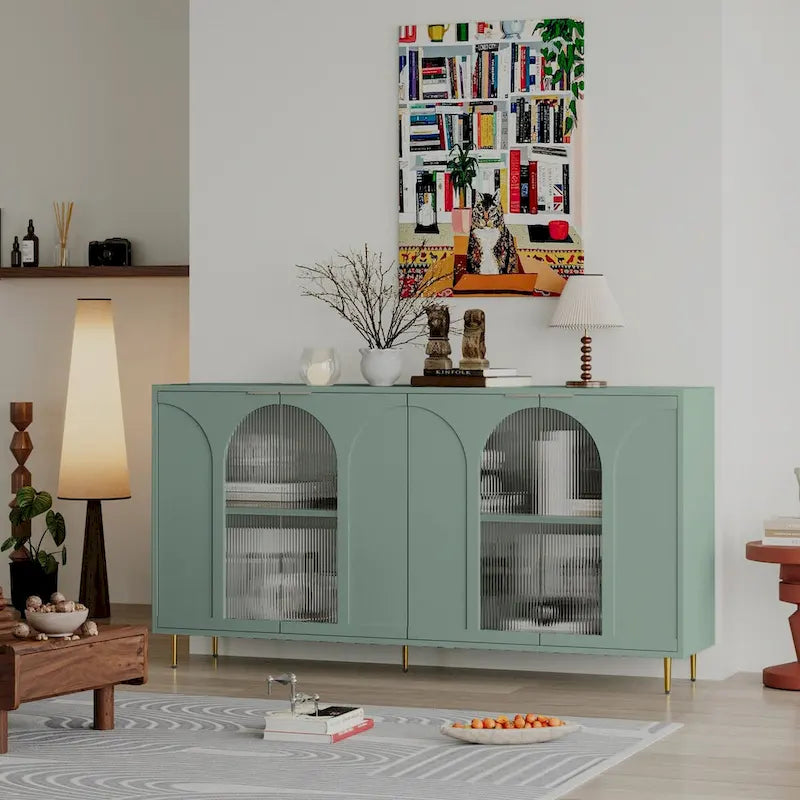 Credenza con 4 ante in vetro cannettato