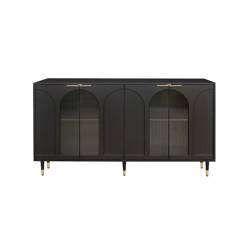 Credenza con 4 ante in vetro cannettato