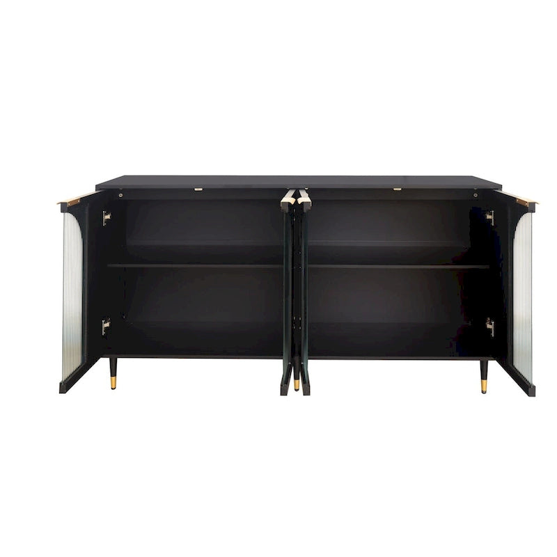 Credenza con 4 ante in vetro cannettato