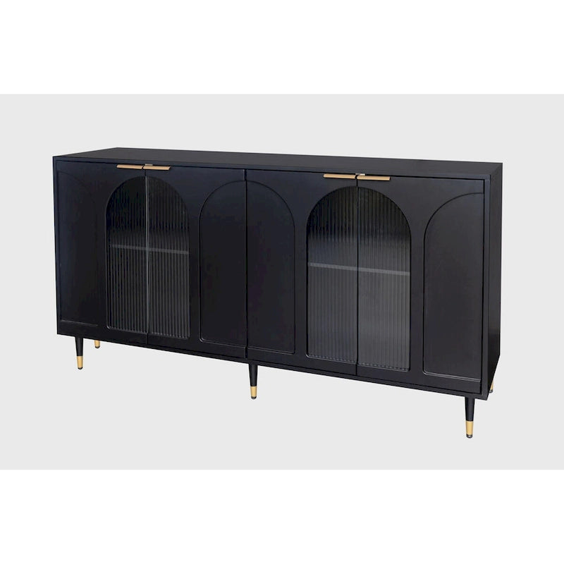 Credenza con 4 ante in vetro cannettato