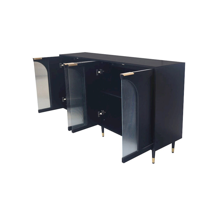 Credenza con 4 ante in vetro cannettato