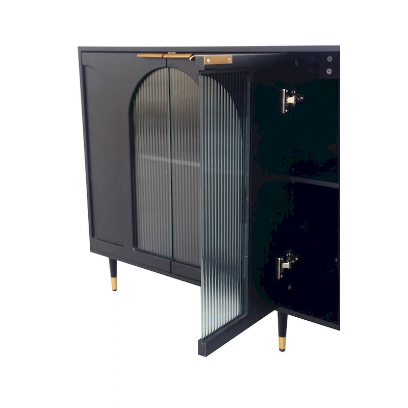 Credenza con 4 ante in vetro cannettato