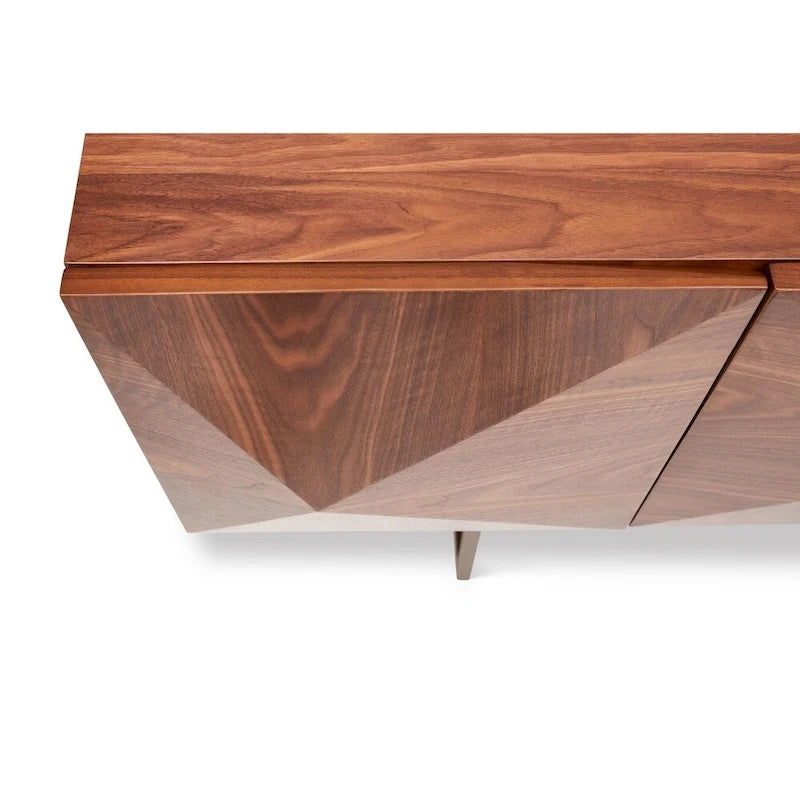 Credenza a 3 ante con gambe in acciaio e ripiani regolabili