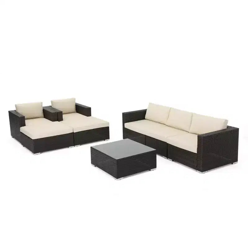 Set da conversazione in vimini Santa Rosa da 8 pezzi - Christopher Knight Home