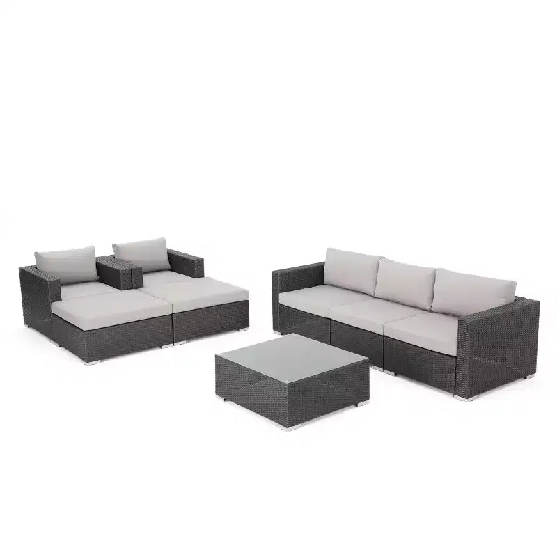 Set da conversazione in vimini Santa Rosa da 8 pezzi - Christopher Knight Home