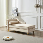 Chaise longue in velluto con contenitore