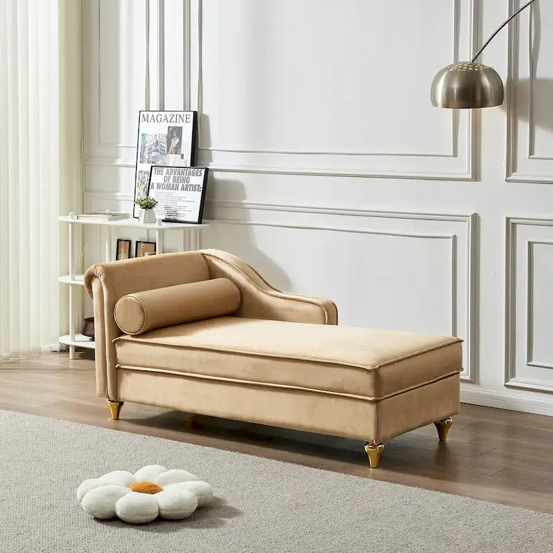 Modern Upholstery Chaise Lounge Chair with Storage Velvet