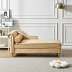 Chaise longue in velluto con contenitore