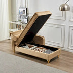 Chaise longue in velluto con contenitore