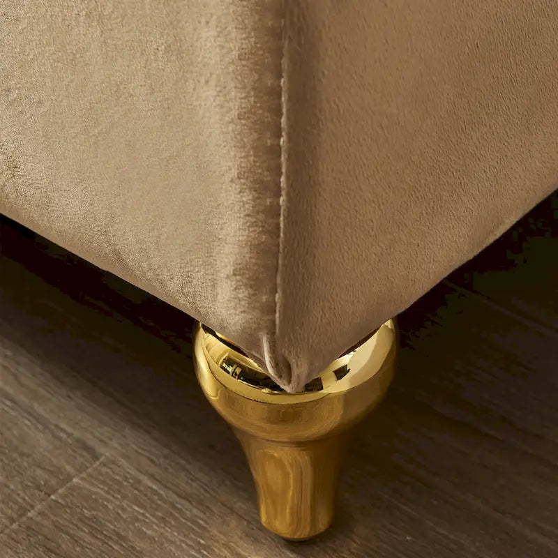 Chaise longue in velluto con contenitore
