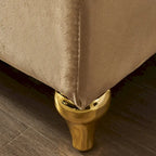 Chaise longue in velluto con contenitore