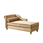 Chaise longue in velluto con contenitore