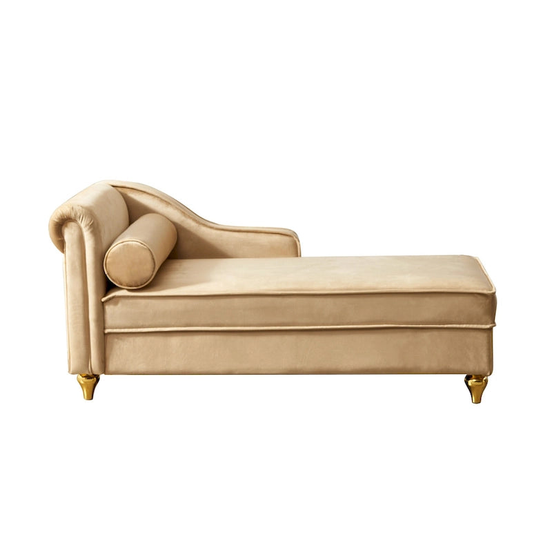 Chaise longue in velluto con contenitore