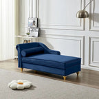 Chaise longue in velluto con contenitore