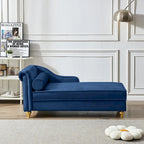Chaise longue in velluto con contenitore