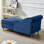 Chaise longue in velluto con contenitore
