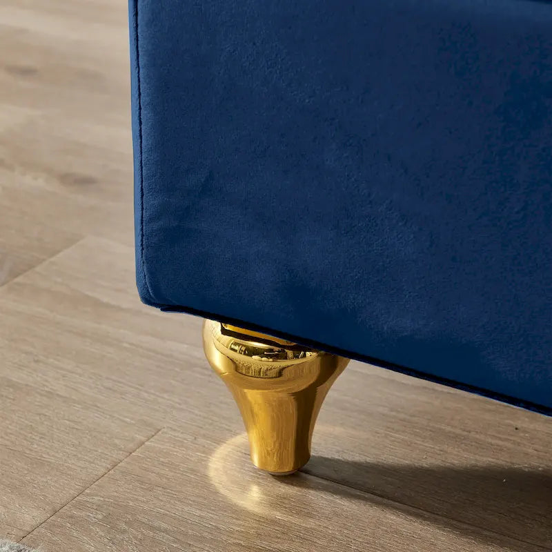 Chaise longue in velluto con contenitore