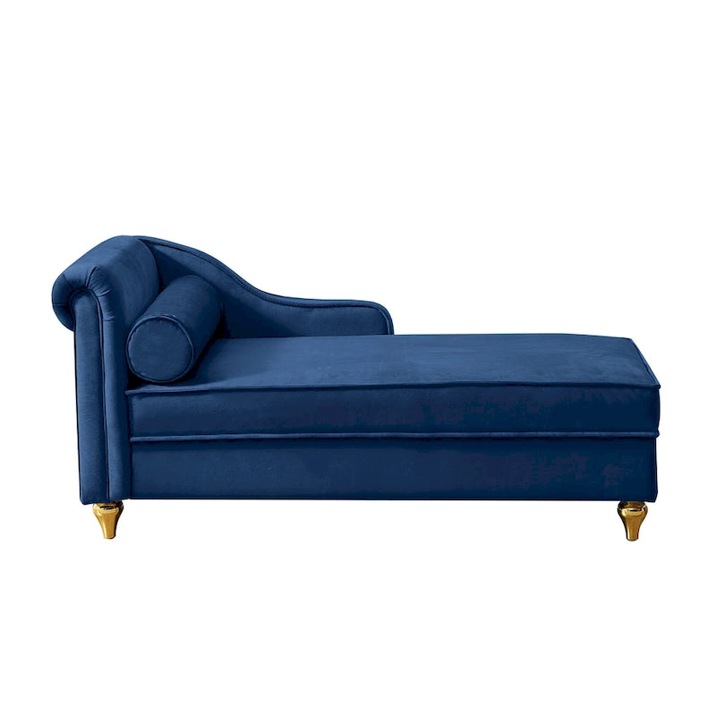 Chaise longue in velluto con contenitore