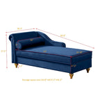 Chaise longue in velluto con contenitore