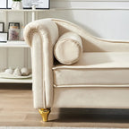 Chaise longue in velluto con contenitore
