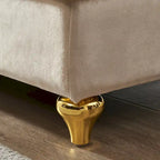 Chaise longue in velluto con contenitore