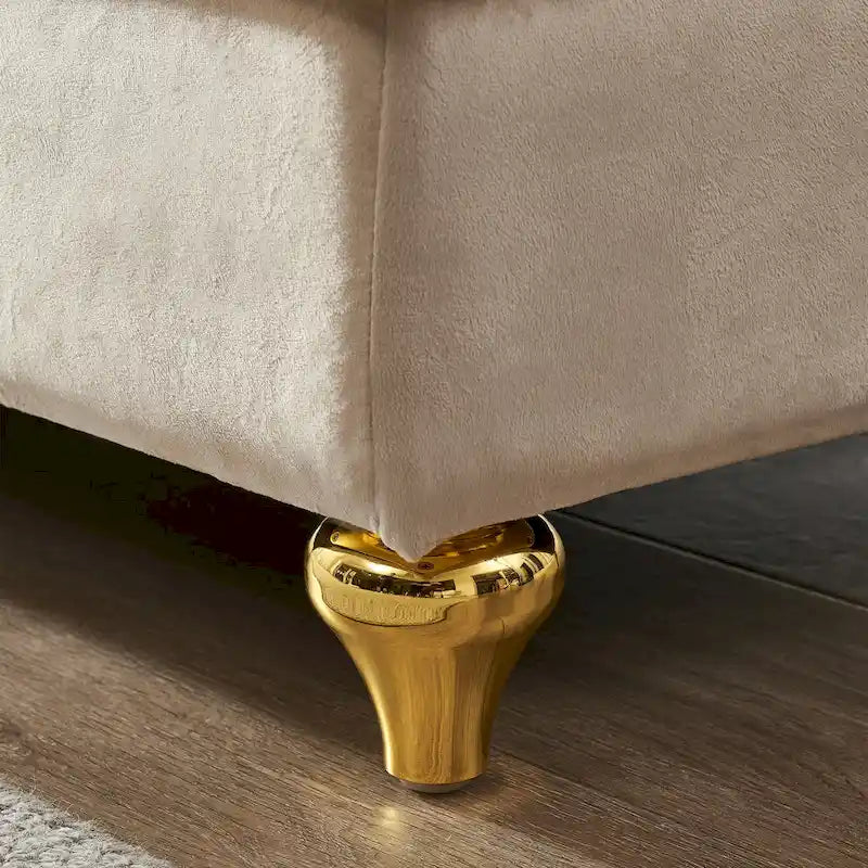 Chaise longue in velluto con contenitore