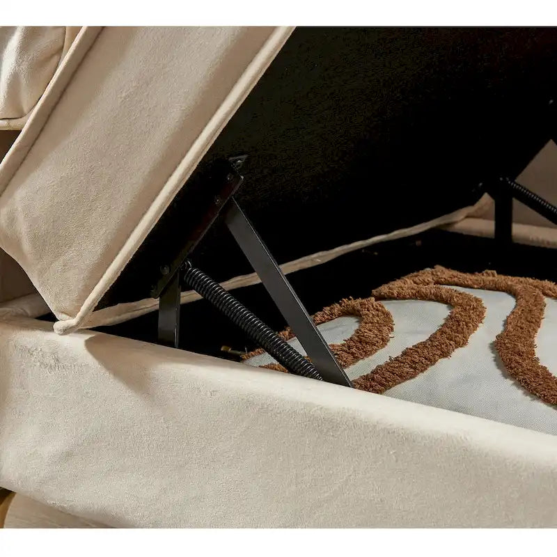 Chaise longue in velluto con contenitore