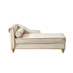 Chaise longue in velluto con contenitore